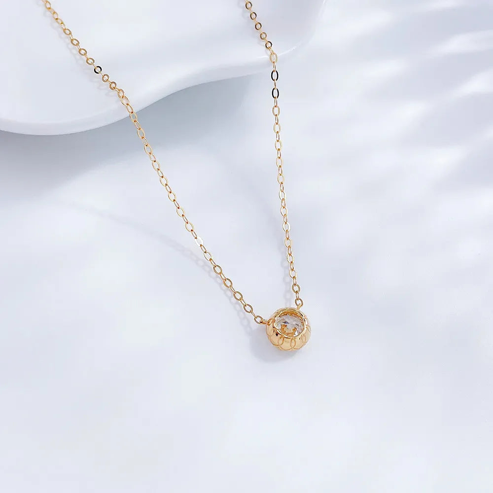 0.51 ct Minimalist Round-Cut Lab-Grown Diamond Necklace in 18K Yellow Gold – APYN0068-Y