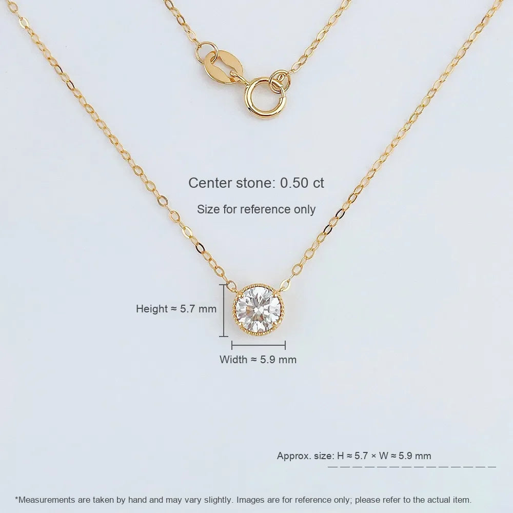 0.51 ct Minimalist Round-Cut Lab-Grown Diamond Necklace in 18K Yellow Gold – APYN0068-Y