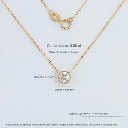 0.51 ct Minimalist Round-Cut Lab-Grown Diamond Necklace in 18K Yellow Gold – APYN0068-Y