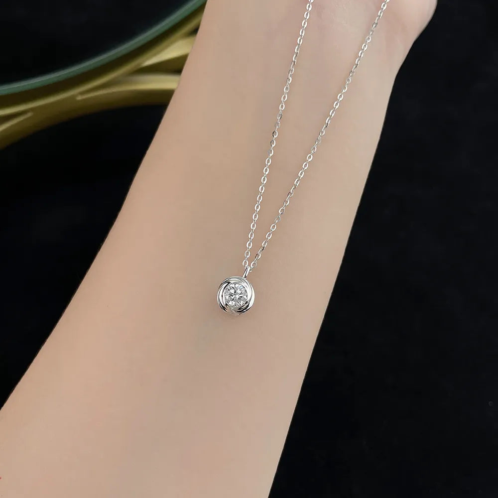 0.51 ct Celestial Adjustable Round-Cut Lab-Grown Diamond Necklace in 925 Sterling Silver