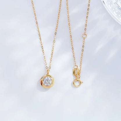 0.51 ct Minimalist Round-Cut Lab-Grown Diamond Necklace in 18K Yellow Gold – APYN0069-Y