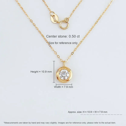 0.51 ct Minimalist Round-Cut Lab-Grown Diamond Necklace in 18K Yellow Gold – APYN0069-Y