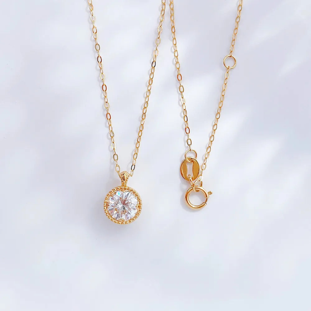 0.83 ct Celestial Round-Cut Lab-Grown Diamond Necklace in 18K Yellow Gold