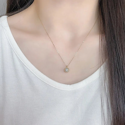 0.83 ct Celestial Round-Cut Lab-Grown Diamond Necklace in 18K Yellow Gold