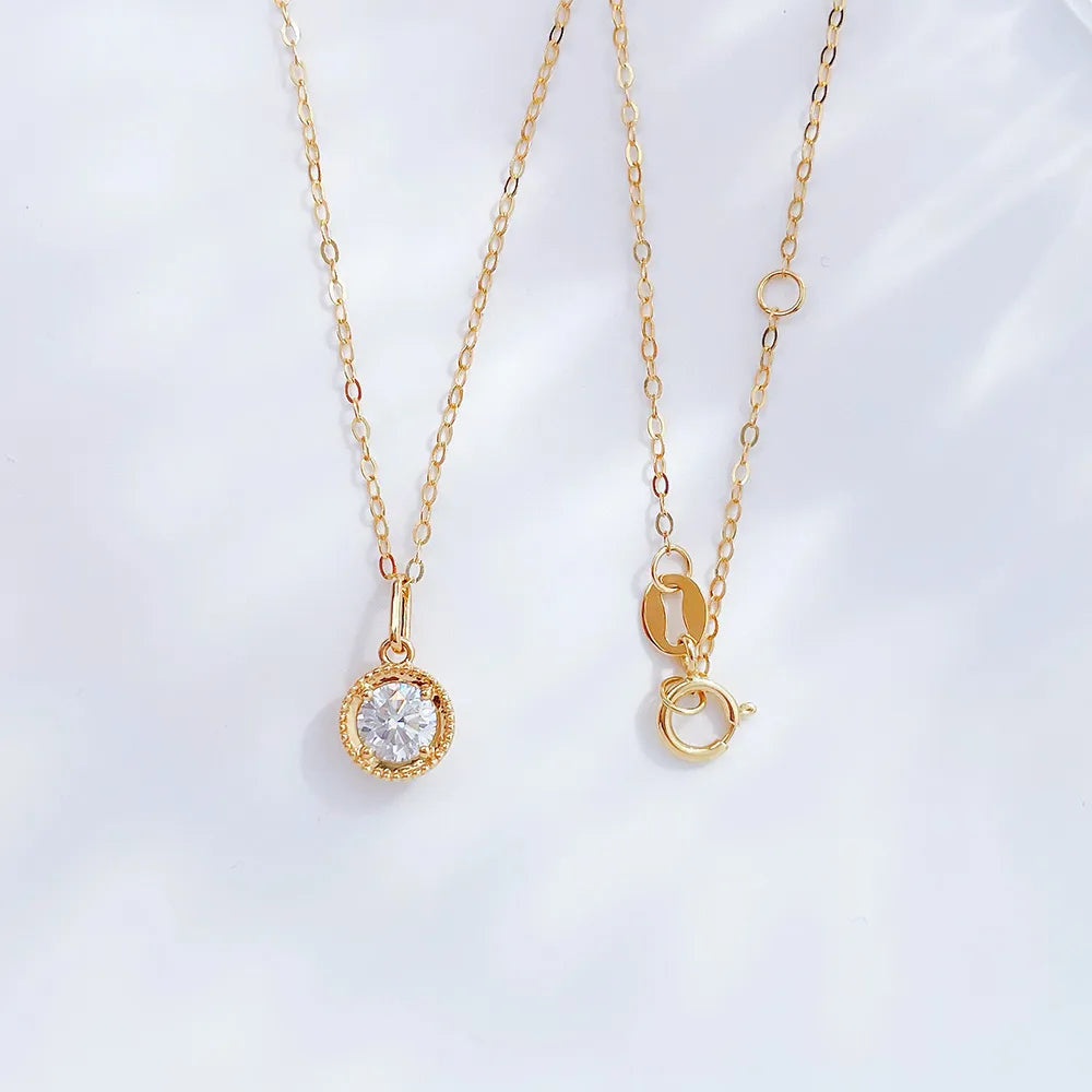 0.36 ct Minimalist Round-Cut Lab-Grown Diamond Necklace in 18K Yellow Gold – APYN0071-Y