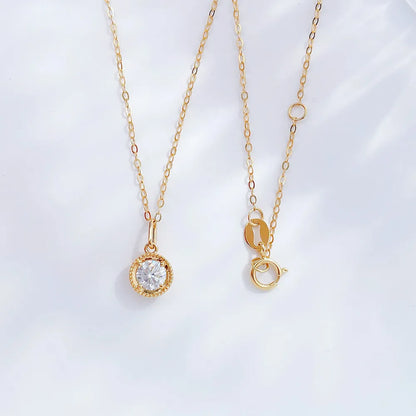 0.36 ct Minimalist Round-Cut Lab-Grown Diamond Necklace in 18K Yellow Gold – APYN0071-Y
