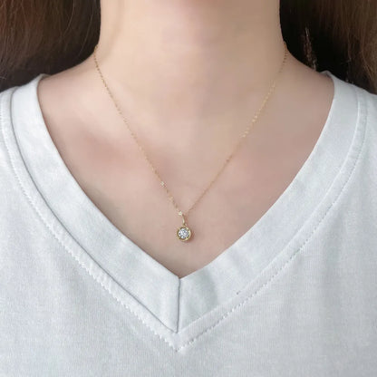 0.36 ct Minimalist Round-Cut Lab-Grown Diamond Necklace in 18K Yellow Gold – APYN0071-Y