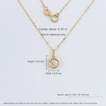 0.36 ct Minimalist Round-Cut Lab-Grown Diamond Necklace in 18K Yellow Gold – APYN0071-Y