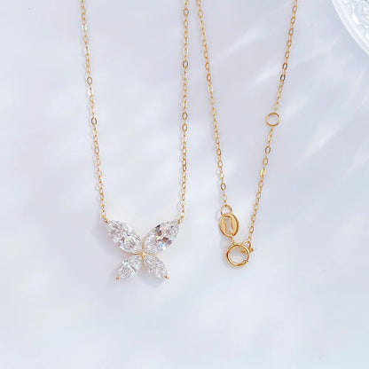 2.2 ctw Botanical Mixed-Cut Lab-Grown Diamond Necklace in 18K Yellow Gold