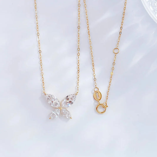 2.2 ctw Botanical Mixed-Cut Lab-Grown Diamond Necklace in 18K Yellow Gold