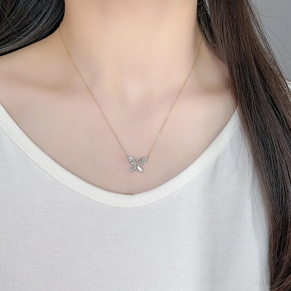2.2 ctw Botanical Mixed-Cut Lab-Grown Diamond Necklace in 18K Yellow Gold