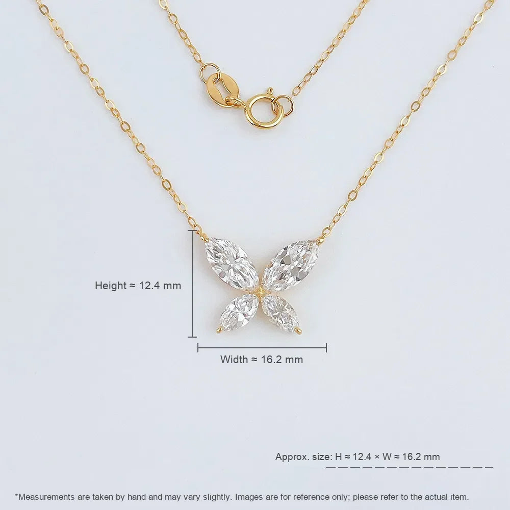 2.2 ctw Botanical Mixed-Cut Lab-Grown Diamond Necklace in 18K Yellow Gold