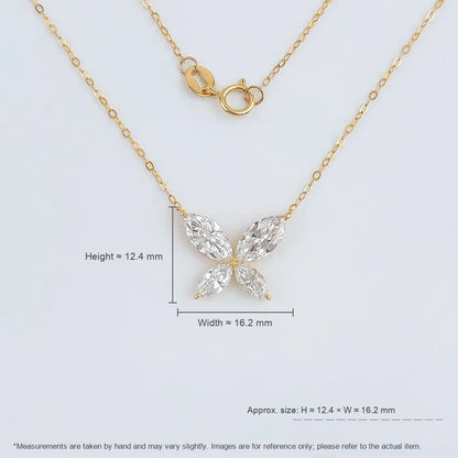 2.2 ctw Botanical Mixed-Cut Lab-Grown Diamond Necklace in 18K Yellow Gold