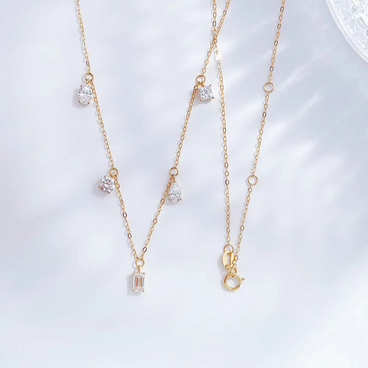 1.55 ctw Celestial Radiant-Cut Lab-Grown Diamond Necklace in 18K Yellow Gold