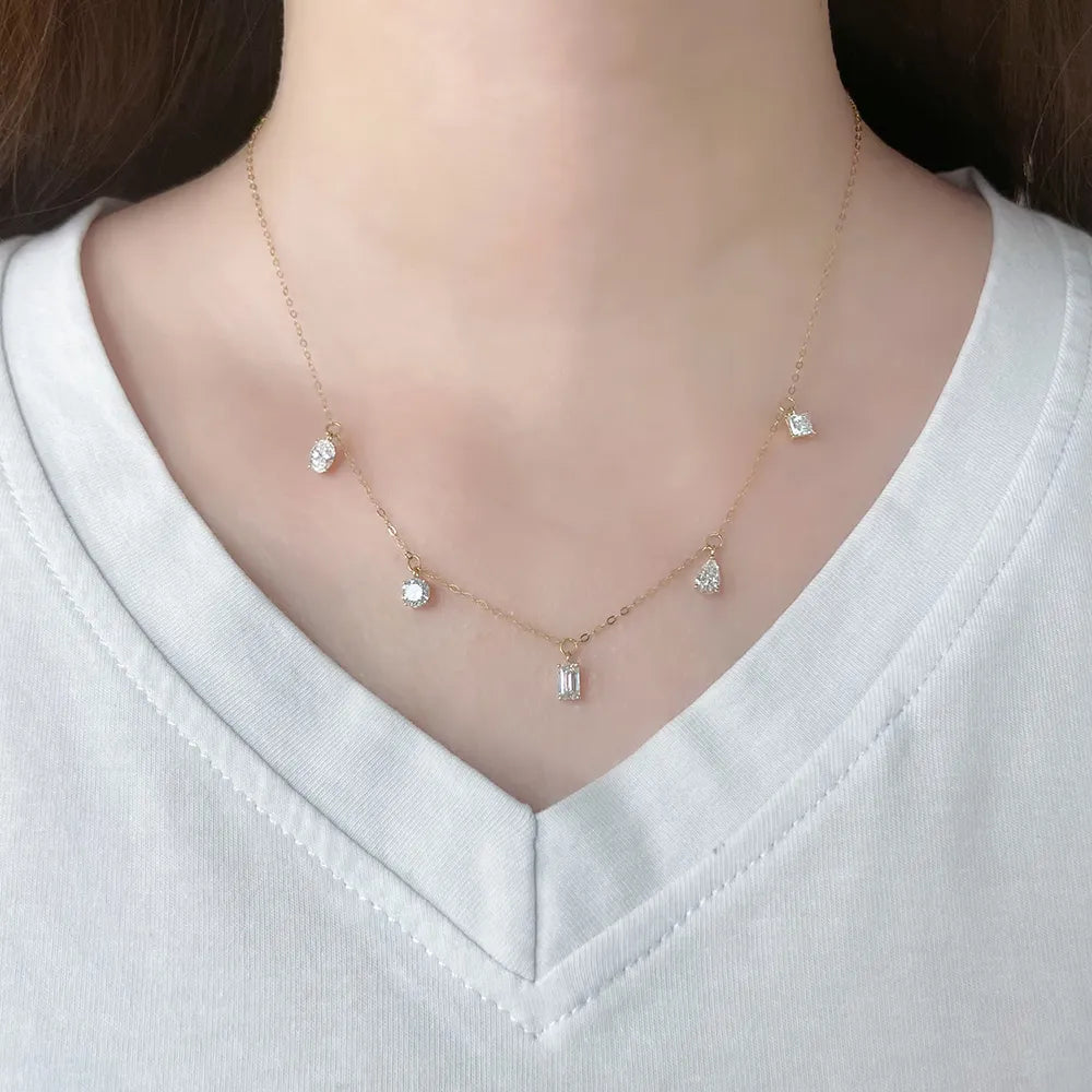 1.55 ctw Celestial Radiant-Cut Lab-Grown Diamond Necklace in 18K Yellow Gold