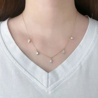1.55 ctw Celestial Radiant-Cut Lab-Grown Diamond Necklace in 18K Yellow Gold