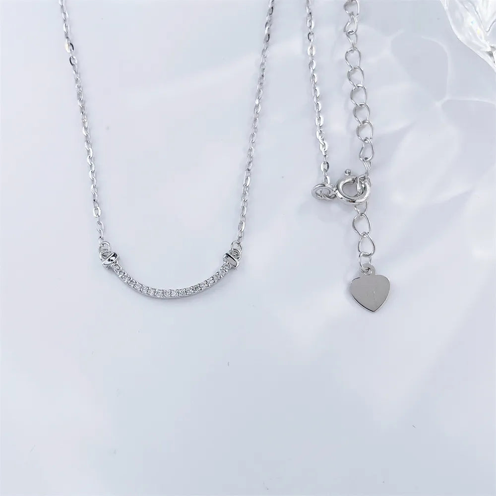0.07 ctw Statement Adjustable Round-Cut Lab-Grown Diamond Necklace in 925 Sterling Silver