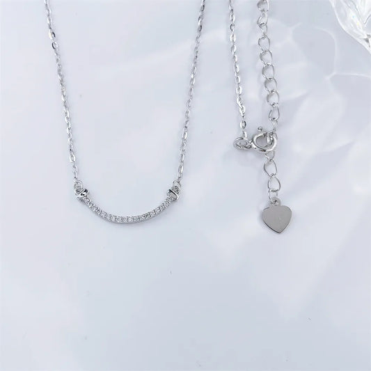0.07 ctw Statement Adjustable Round-Cut Lab-Grown Diamond Necklace in 925 Sterling Silver