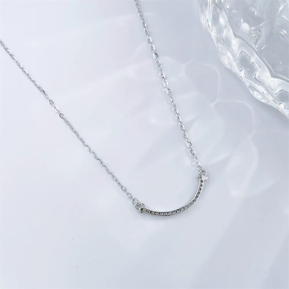 0.07 ctw Statement Adjustable Round-Cut Lab-Grown Diamond Necklace in 925 Sterling Silver