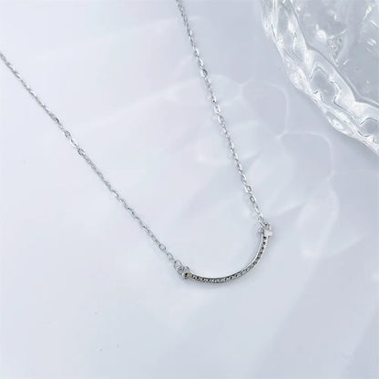 0.07 ctw Statement Adjustable Round-Cut Lab-Grown Diamond Necklace in 925 Sterling Silver