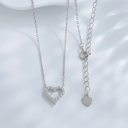 0.3 ctw Celestial Adjustable Heart-Cut Lab-Grown Diamond Necklace in 925 Sterling Silver