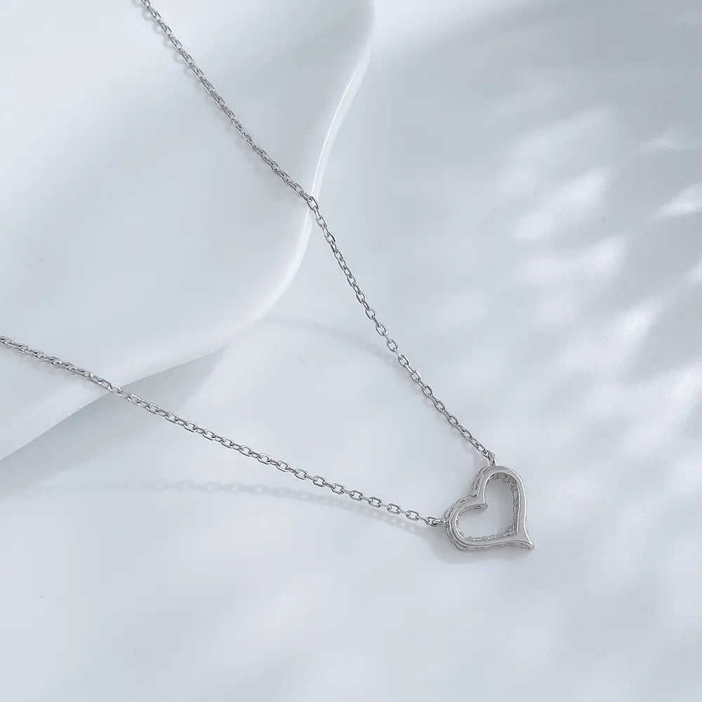 0.3 ctw Celestial Adjustable Heart-Cut Lab-Grown Diamond Necklace in 925 Sterling Silver