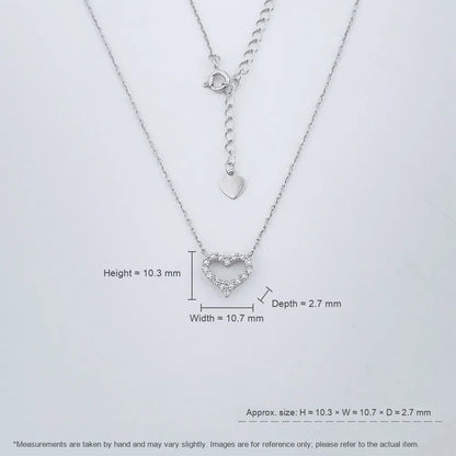 0.3 ctw Celestial Adjustable Heart-Cut Lab-Grown Diamond Necklace in 925 Sterling Silver