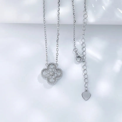 0.4 ctw Four-Leaf Clover Round-Cut Lab-Grown Diamond Necklace in 925 Sterling Silver – APYN0082-S
