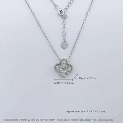 0.4 ctw Four-Leaf Clover Round-Cut Lab-Grown Diamond Necklace in 925 Sterling Silver – APYN0082-S