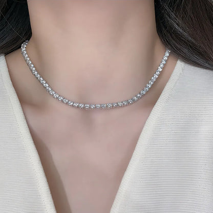 26.66 ctw Statement Round-Cut Lab-Grown Diamond Necklace in 18K White Gold – APYN0084-W