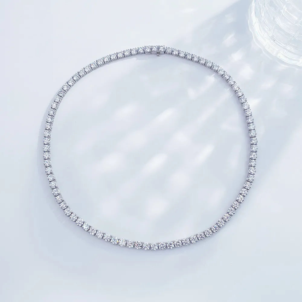 26.66 ctw Statement Round-Cut Lab-Grown Diamond Necklace in 18K White Gold – APYN0084-W