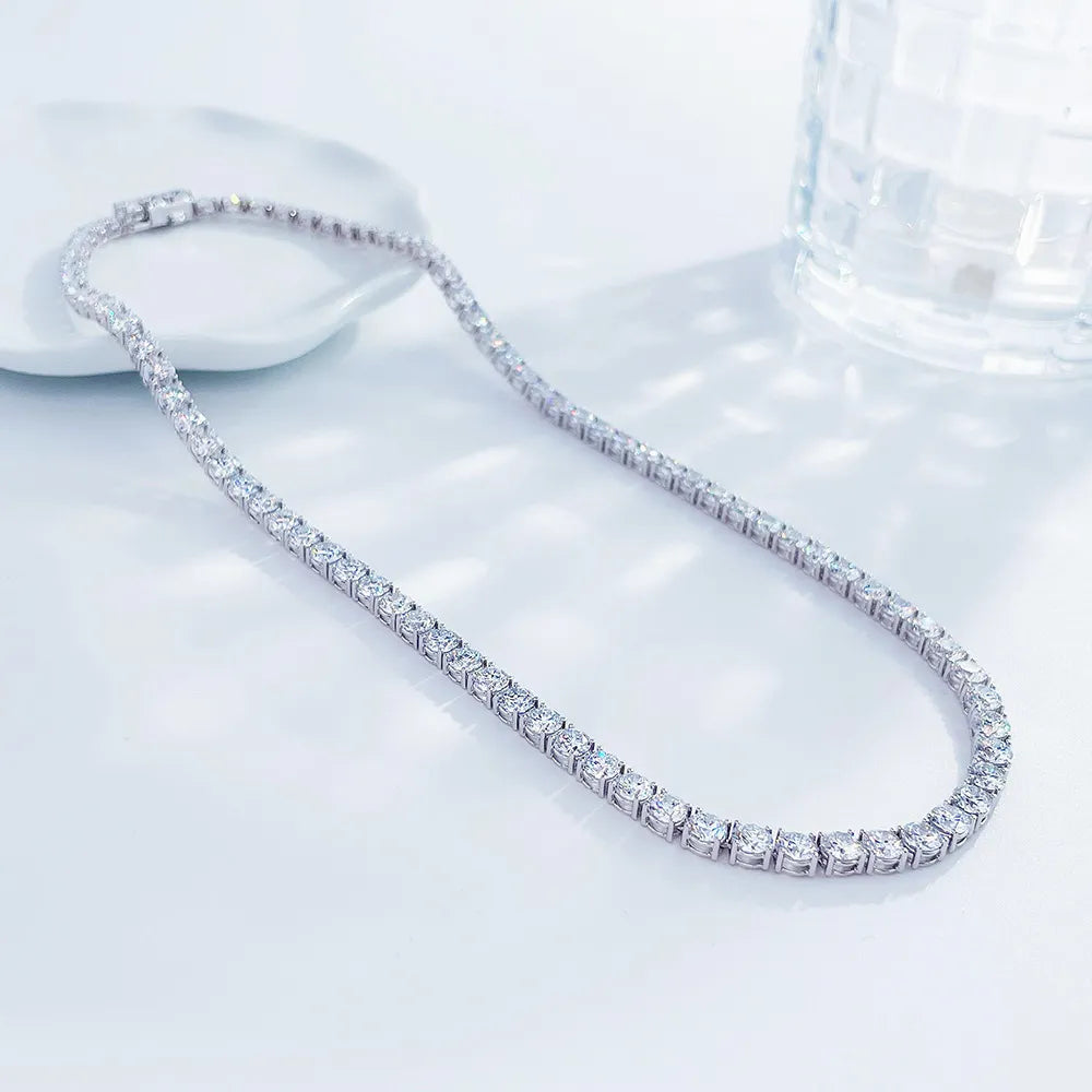 26.66 ctw Statement Round-Cut Lab-Grown Diamond Necklace in 18K White Gold – APYN0084-W