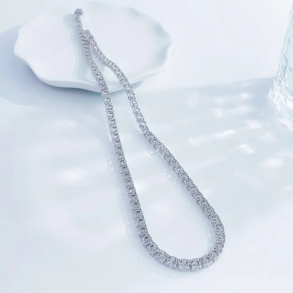 26.66 ctw Statement Round-Cut Lab-Grown Diamond Necklace in 18K White Gold – APYN0084-W