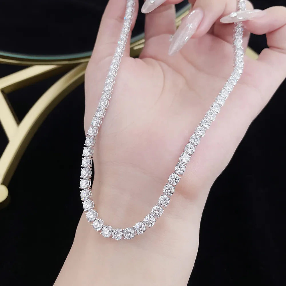 26.66 ctw Statement Round-Cut Lab-Grown Diamond Necklace in 18K White Gold – APYN0084-W