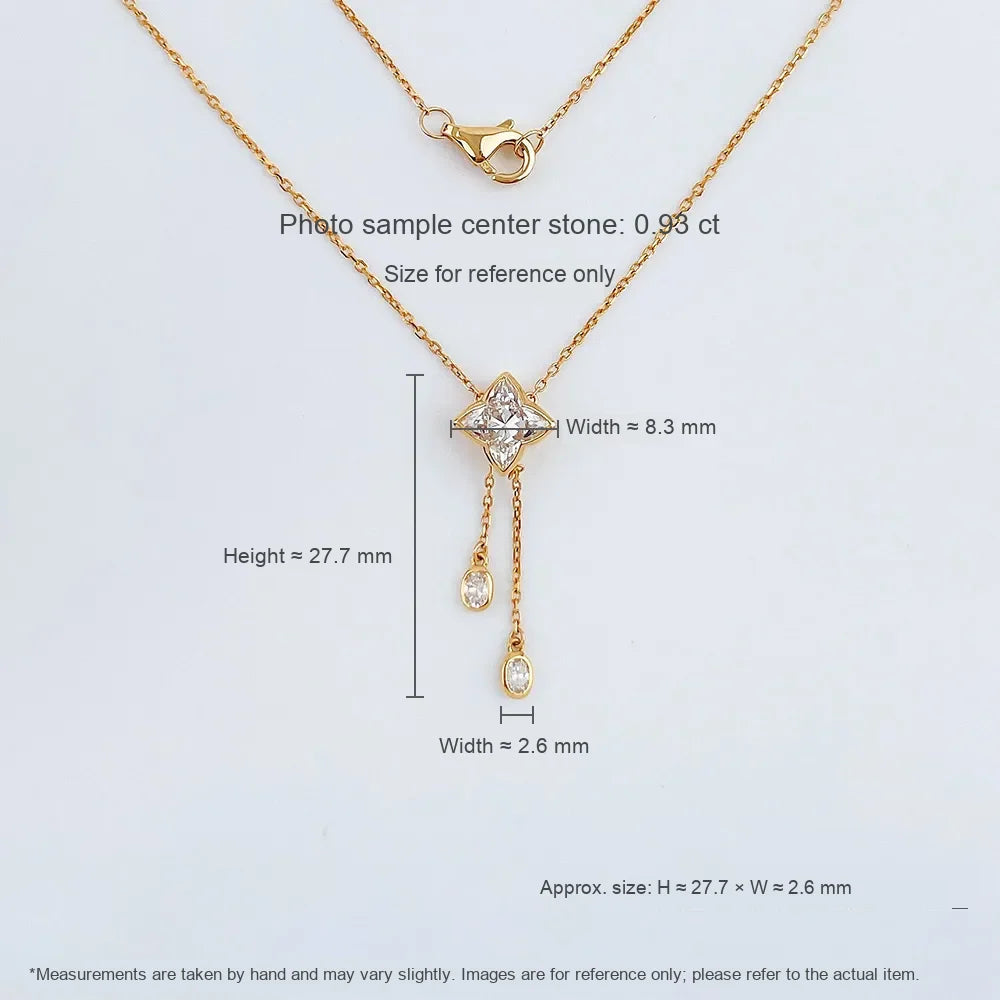 1.3 ct Celestial Adjustable Princess-Cut Lab-Grown Diamond Necklace in 18K Yellow Gold