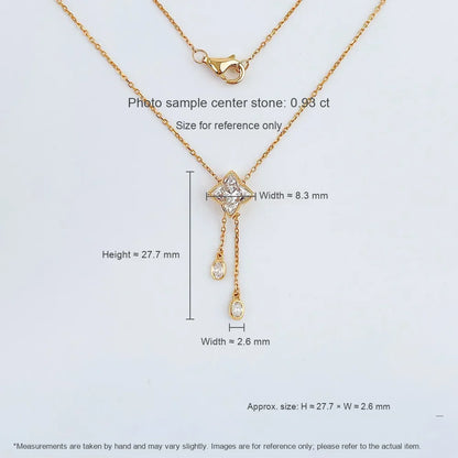 1.3 ct Celestial Adjustable Princess-Cut Lab-Grown Diamond Necklace in 18K Yellow Gold