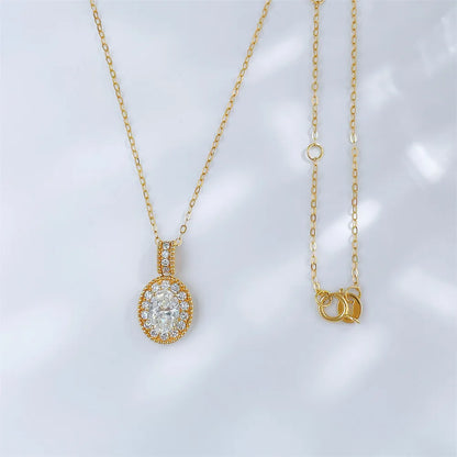 0.72 ct Celestial Oval-Cut Lab-Grown Diamond Necklace in 18K Yellow Gold