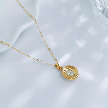 0.72 ct Celestial Oval-Cut Lab-Grown Diamond Necklace in 18K Yellow Gold