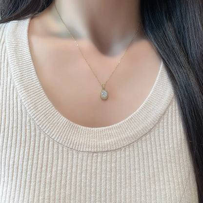 0.72 ct Celestial Oval-Cut Lab-Grown Diamond Necklace in 18K Yellow Gold