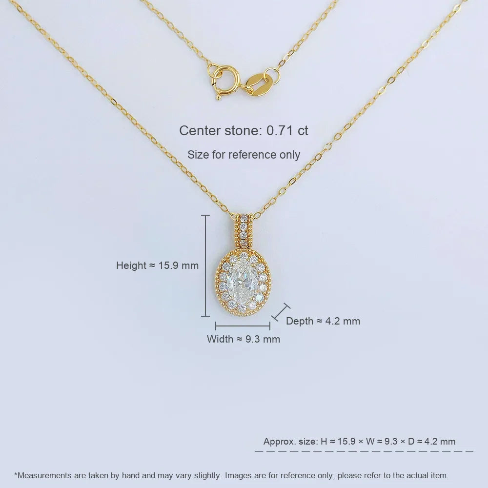 0.72 ct Celestial Oval-Cut Lab-Grown Diamond Necklace in 18K Yellow Gold