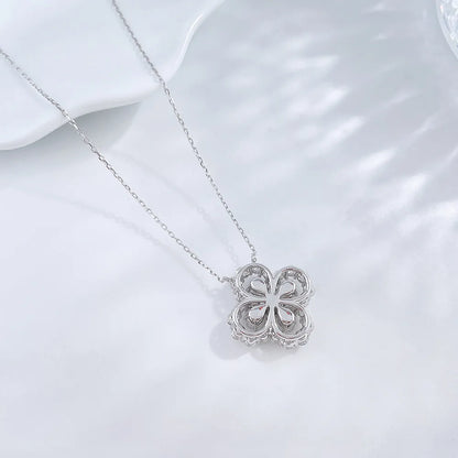 2.03 ctw Four-Leaf Clover Mixed-Cut Lab-Grown Diamond Necklace in 18K White Gold – APYN0089-W