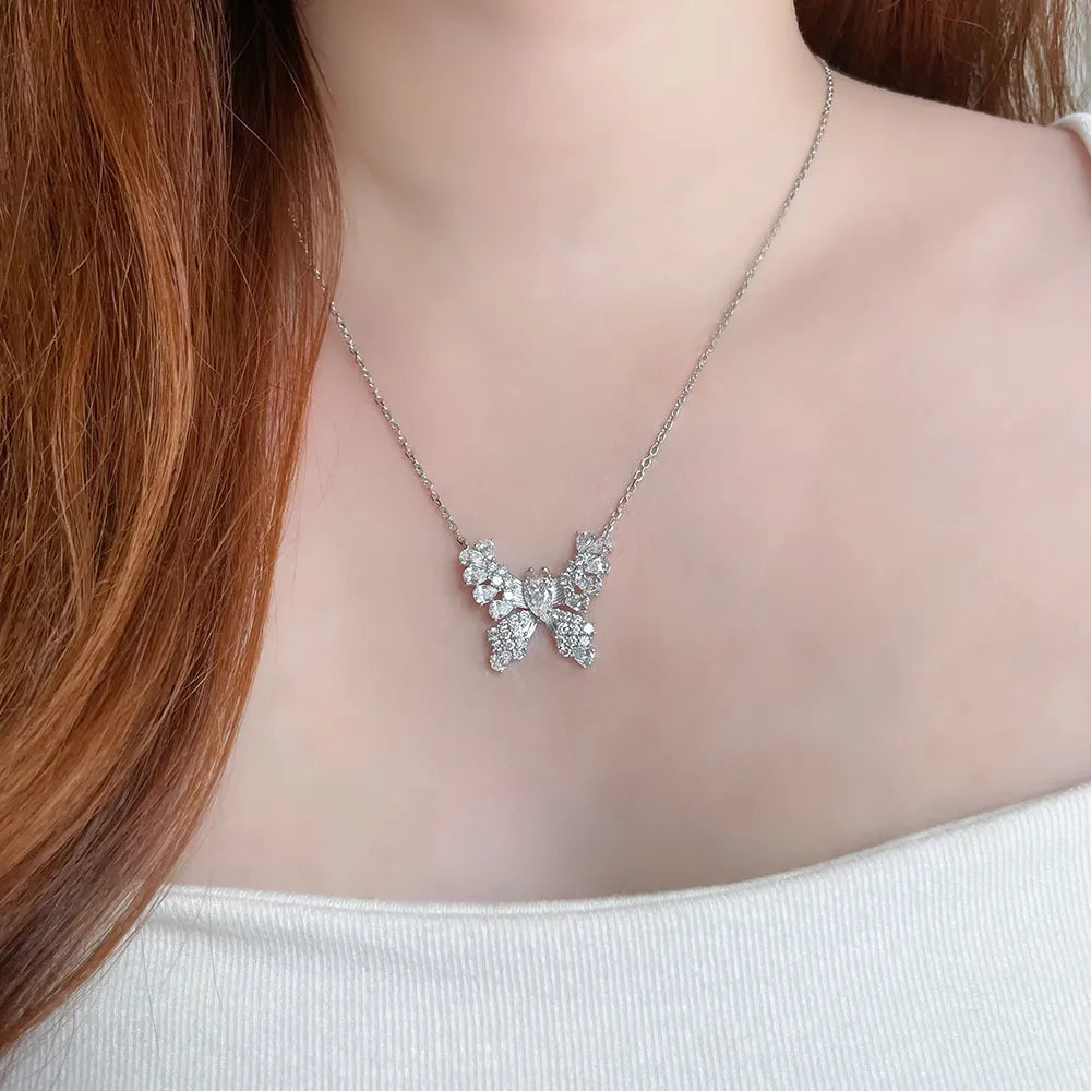 0.61 ct Butterfly Mixed-Cut Lab-Grown Diamond Necklace in PT950 Platinum – APYN0090-PT