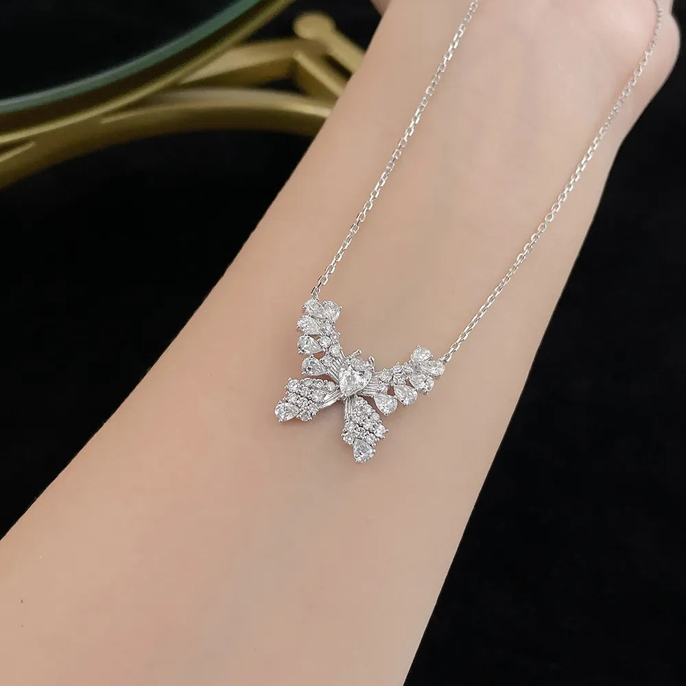 0.61 ct Butterfly Mixed-Cut Lab-Grown Diamond Necklace in PT950 Platinum – APYN0090-PT