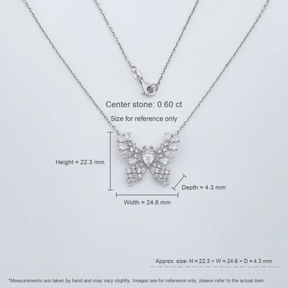 0.61 ct Butterfly Mixed-Cut Lab-Grown Diamond Necklace in PT950 Platinum – APYN0090-PT