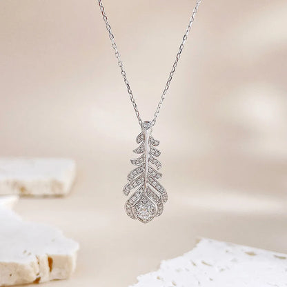 0.16 ct Statement Round-Cut Lab-Grown Diamond Necklace in 18K White Gold – APYN0091-W