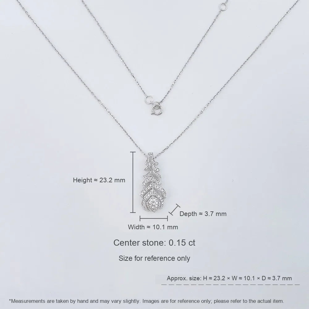 0.16 ct Statement Round-Cut Lab-Grown Diamond Necklace in 18K White Gold – APYN0091-W