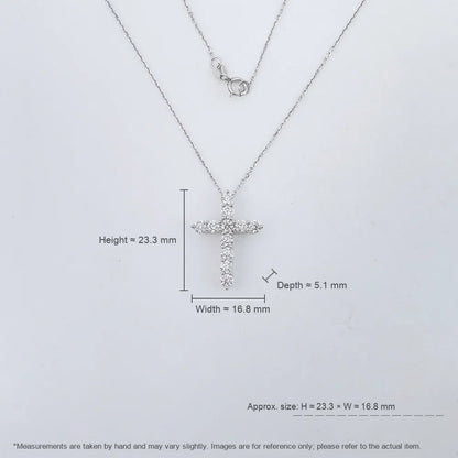 1.25 ctw Cross Round-Cut Lab-Grown Diamond Necklace in PT950 Platinum – APYN0092-PT