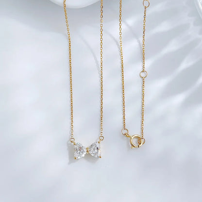 1.06 ctw Butterfly Adjustable Heart-Cut Lab-Grown Diamond Necklace in 18K Yellow Gold