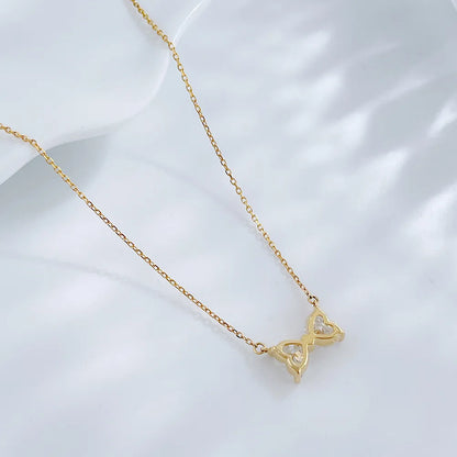 1.06 ctw Butterfly Adjustable Heart-Cut Lab-Grown Diamond Necklace in 18K Yellow Gold