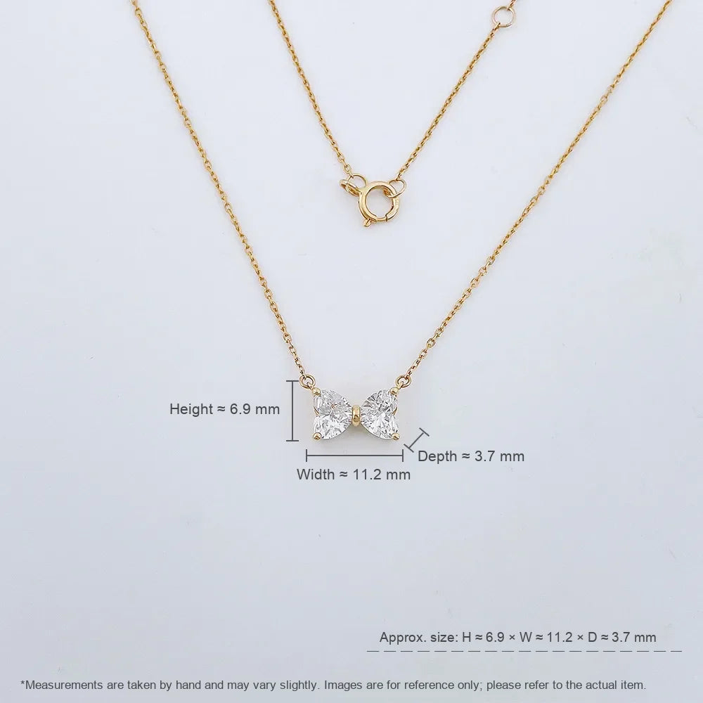 1.06 ctw Butterfly Adjustable Heart-Cut Lab-Grown Diamond Necklace in 18K Yellow Gold